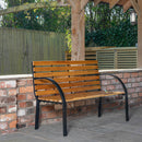 Ambleside 2 Person Outdoor Metal Wooden Garden Patio Bench
