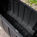 1.15m x 61cm Large Black Garden Storage Box with 300 Litre Capacity with Padlockable Lid