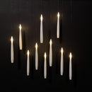 Set of 10 15cm Floating White LED Battery Candles in Warm White with Remote Control