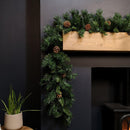270cm 9ft Deluxe Christmas Princess Garland With 180 Tips and 14 Pine Cones