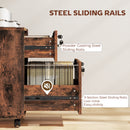 HOMCOM Roll File Cabinet with Drawer, Organiser Letter Size, Rustic Brown
