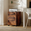 HOMCOM Roll File Cabinet with Drawer, Organiser Letter Size, Rustic Brown