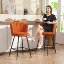 HOMCOM Set Of 2 Barstools With Petal Backrest For Kitchen Island
