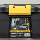24L Heavy Duty Lockable & Stackable Storage Tub Chest with Clips in Black