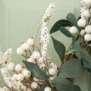 40cm Hanging Christmas Winter Berry Wreath with Seasonal Foliage