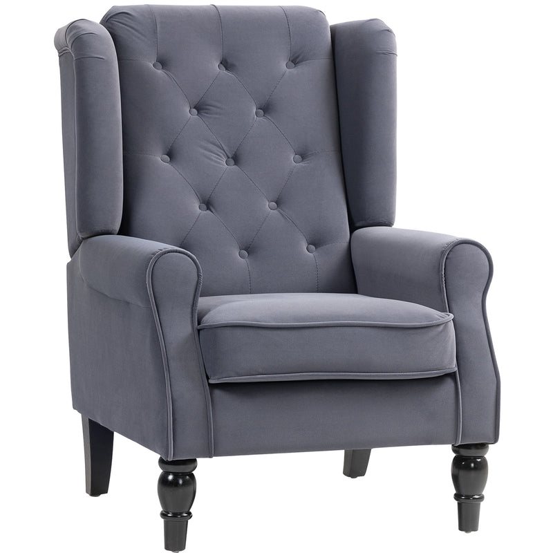 HOMCOM Accent Armchair Home Furniture Retro Tufted Club Fabric