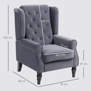 HOMCOM Accent Armchair Home Furniture Retro Tufted Club Fabric