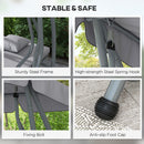 Outsunny 2-in-1 Garden Swing Chair For 3 Person W/ Adjustable Canopy, Grey