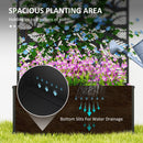 Outsunny Metal Raised Garden Bed with Trellis, Outdoor Elevated Planter Box