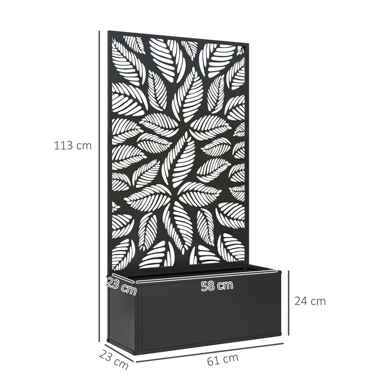 Outsunny Metal Raised Garden Bed with Trellis, Outdoor Elevated Planter Box