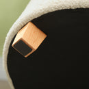 HOMCOM 45cm Round Ottoman with Storage, Lid, Cashmere Footstool, Cream White