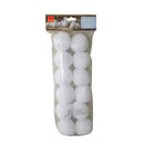 6cm 12 Pack of White Fabric Christmas Faux Snowballs