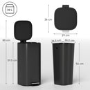 HOMCOM 30L Kitchen Bin, Pedal Bin with Lid, Removable Inner Bucket, Black