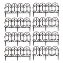 23cm Set of 4 Black Ornate Decorative Garden Border Edging