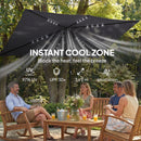 Outsunny 3 x 2 m Garden Parasol Umbrella with Light, Outdoor Patio Umbrella