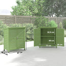 Outsunny Garden Storage Shed Solid Wood Garage Organisation W/ Doors, Green