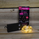 50 LED 2.5m Premier MicroBrights Indoor Outdoor Christmas Multi Function Battery Operated Lights with Timer on Pin Wire in Warm White