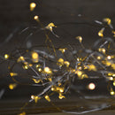50 LED 2.5m Premier MicroBrights Indoor Outdoor Christmas Multi Function Battery Operated Lights with Timer on Pin Wire in Warm White