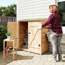 Outsunny Garden Storage Shed Tool Organizer W/ Table, 140x75x157cm, Natural