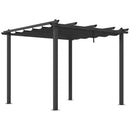 Outsunny Aluminium Pergola with Retractable Roof, Garden Gazebo Canopy