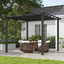 Outsunny Aluminium Pergola with Retractable Roof, Garden Gazebo Canopy