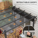 Outsunny Aluminium Pergola with Retractable Roof, Garden Gazebo Canopy