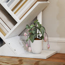 HOMCOM 9-Tier Tree Bookshelf with Steel Frame for Living Room, White