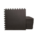 Samuel Alexander Black EVA Foam Floor Mats 60x60cm Interlocking Gym & Play Mats, Non-Slip, Water Resistant