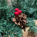 Premier 270cm (9ft) Christmas Garland Decoration With Red Berries & Cones