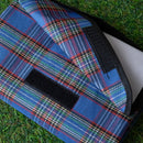 1.50m X 1.15m Waterproof Patterned Picnic Blanket Rug With Carry Handle In Blue