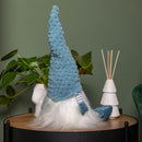 53cm Blue Sitting Christmas Gonk Decoration with Knitted Hat and Dangly Legs