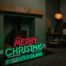 1m Light up Merry Christmas Infinity Light Decoration with Red and Green LEDs