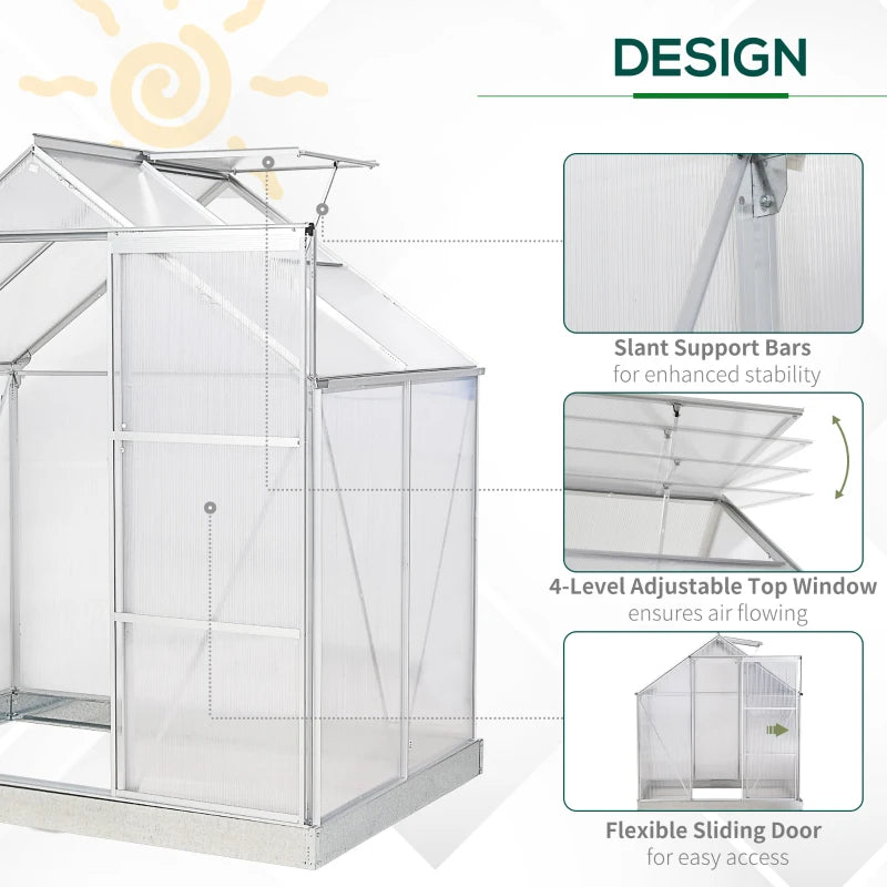 Outsunny Walk-In Greenhouse 6 x 4 ft