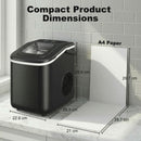 HOMCOM Countertop Ice Maker Machine Self-Cleaning 2 Sizes Black