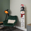 1.2m Battery Operated Light Up Hanging Christmas Snowman Fabric Banner With LEDs