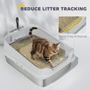 PawHut Stainless Steel Cat Litter Box with High Sides