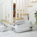 PawHut Stainless Steel Cat Litter Box with High Sides