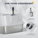 PawHut Stainless Steel Cat Litter Box with High Sides