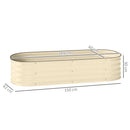 Outsunny Galvanised Raised Garden Bed with Safety Edging, Cream White