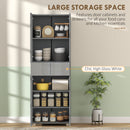 HOMCOM Kitchen Cupboard Storage Cabinet Push Open Doors and Drawers, Grey