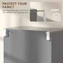 HOMCOM Kitchen Cupboard Storage Cabinet Push Open Doors and Drawers, Grey