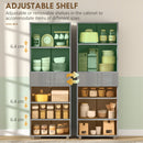 HOMCOM Kitchen Cupboard Storage Cabinet Push Open Doors and Drawers, Grey