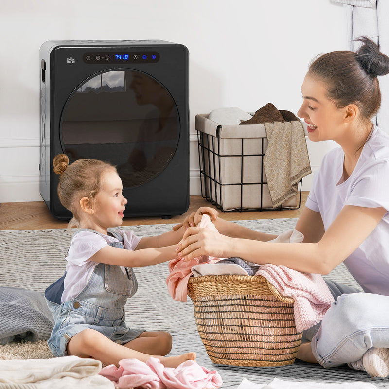 HOMCOM 4kg Portable Vented Tumble Dryer Machine with Timer, 6 Heat Settings