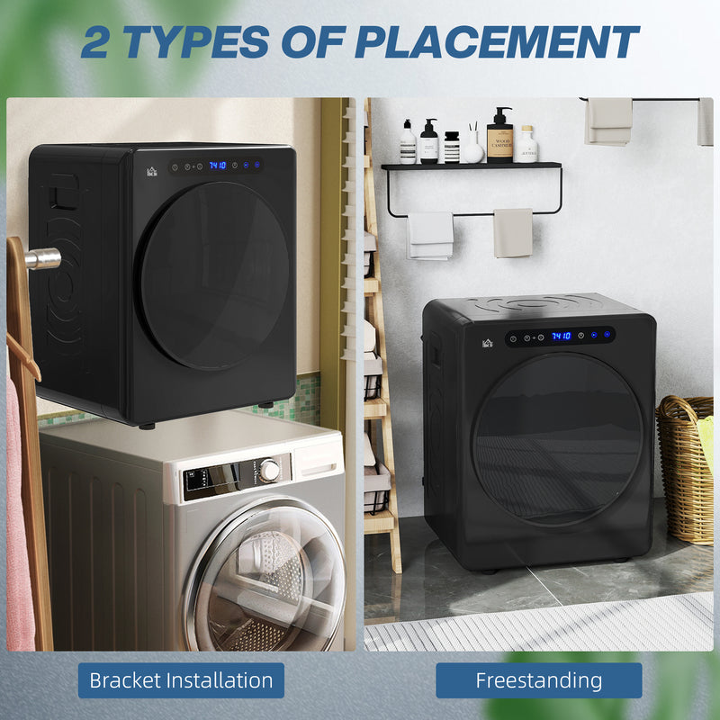 HOMCOM 4kg Portable Vented Tumble Dryer Machine with Timer, 6 Heat Settings