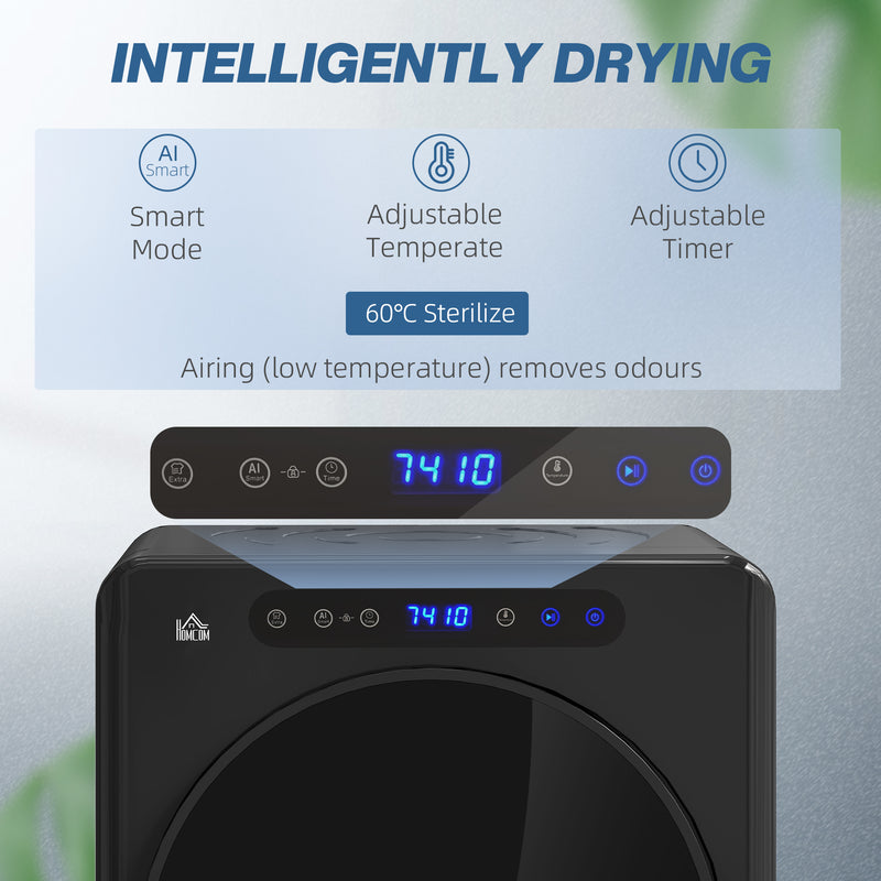 HOMCOM 4kg Portable Vented Tumble Dryer Machine with Timer, 6 Heat Settings