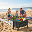 Outsunny 81L Festival Trolley On Wheels, Garden Folding Trolley Cart, Black