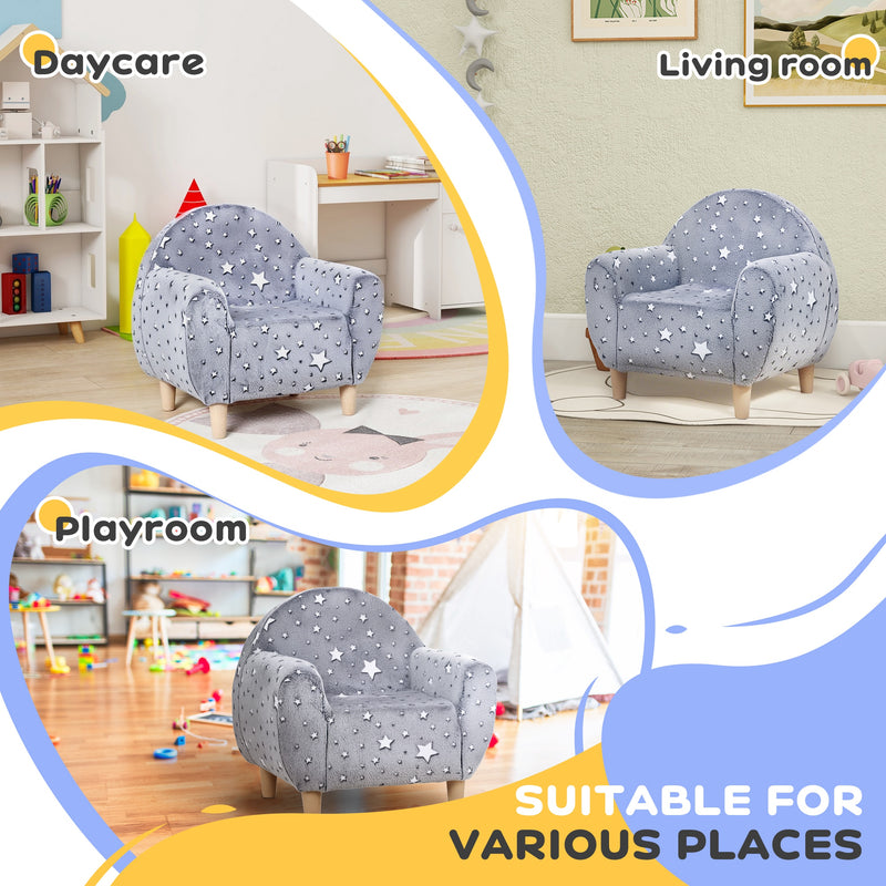 AIYAPLAY Kids Armchair, Glow in the Dark Chair for Bedroom