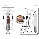 HOMCOM Multifunction Home Gym Weight Training Station Machine White