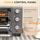 HOMCOM Mini Oven 21L Electric Grill W/ Adjustable Temp Timer 1400W, Grey