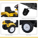 HOMCOM Ride On Excavator with Front Loader Digger - Yellow